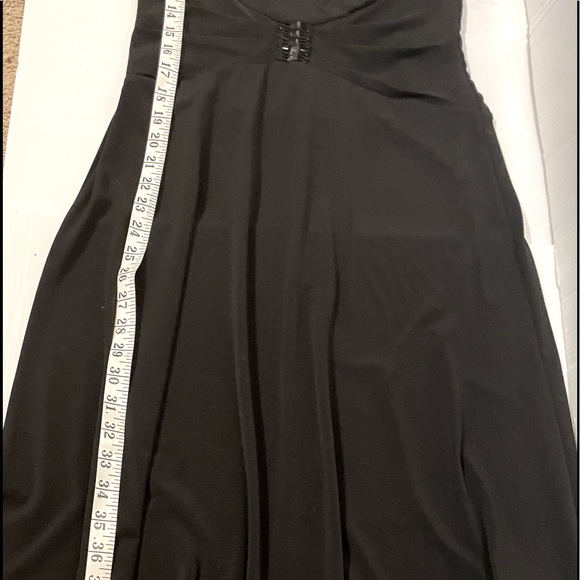 NWT Spencer Jeremy Stretch Black Long Classic Dress w/ Beaded detail size 4 - Picture 8 of 10